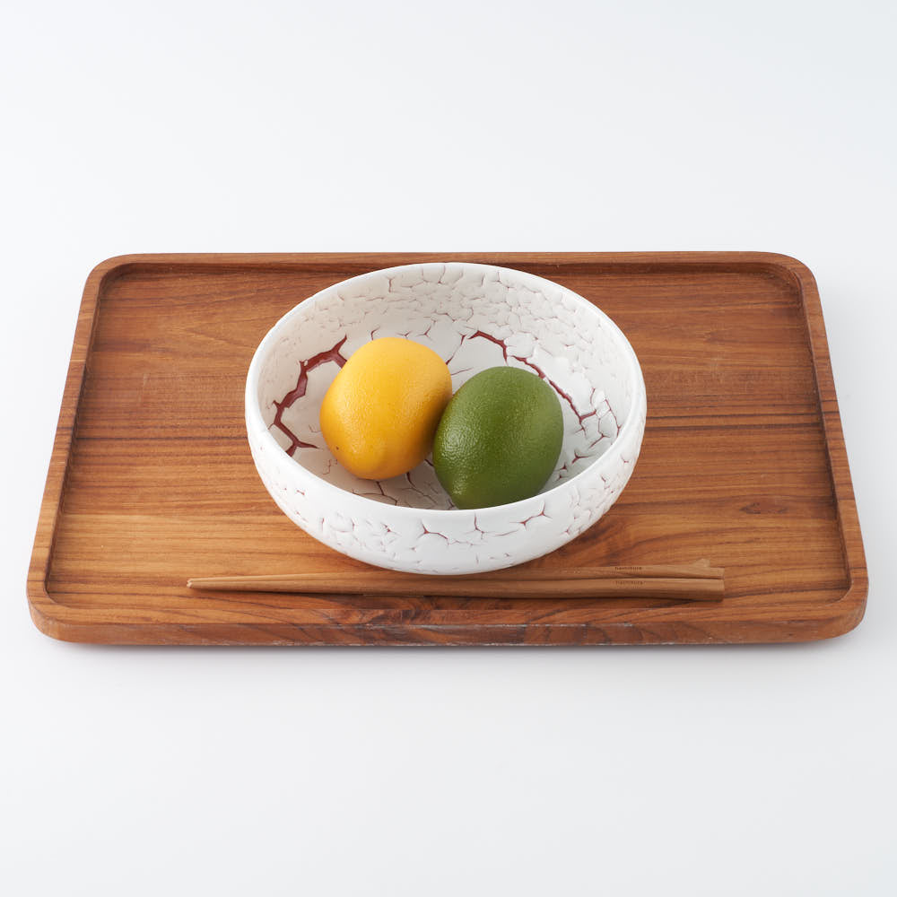 日ノ出窯 龍爪梅花皮 鉢 赤 (17cm) 日ノ出窯 陶磁器作家もの