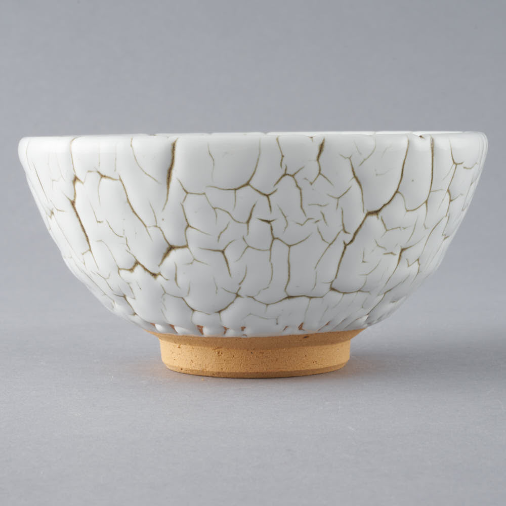 日ノ出窯 龍爪梅花皮 ごはん茶碗 白(12cm) 日ノ出窯 陶磁器作家もの