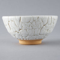 日ノ出窯 龍爪梅花皮 ごはん茶碗 白(12cm) 日ノ出窯 陶磁器作家もの