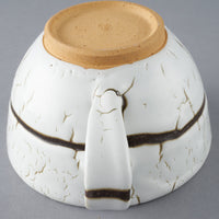 日ノ出窯 龍爪梅花皮 スープカップ 白 線(8cm) 日ノ出窯 陶磁器作家もの