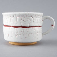 日ノ出窯 龍爪梅花皮 カップ大 赤 線(8cm) 日ノ出窯 陶磁器作家もの