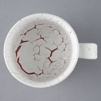 日ノ出窯 龍爪梅花皮 カップ大 赤 線(8cm) 日ノ出窯 陶磁器作家もの