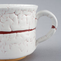 日ノ出窯 龍爪梅花皮 カップ大 赤 線(8cm) 日ノ出窯 陶磁器作家もの