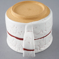 日ノ出窯 龍爪梅花皮 カップ大 赤 線(8cm) 日ノ出窯 陶磁器作家もの