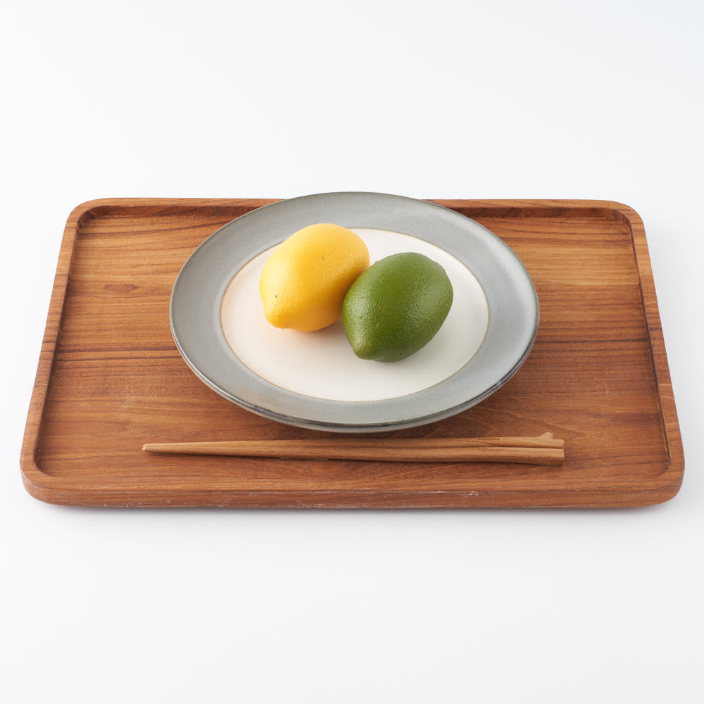 作家 中村智子 21cmリムプレート グレー ¥5,060 大人の焼き物