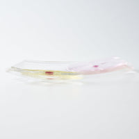 ガラス作家 佐々木翔子 角中皿 ライトピンク×ライトイエロー ガラス作家 佐々木翔子 ガラスもの