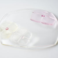 ガラス作家 佐々木翔子 角中皿 ライトピンク×ライトイエロー ガラス作家 佐々木翔子 ガラスもの