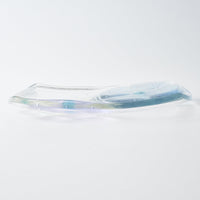 ガラス作家 佐々木翔子 角中皿 ライトグレー×ライトパープル ガラス作家 佐々木翔子 ガラスもの