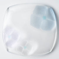 ガラス作家 佐々木翔子 角中皿 ライトグレー×ライトパープル ガラス作家 佐々木翔子 ガラスもの