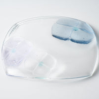 ガラス作家 佐々木翔子 角中皿 ライトグレー×ライトパープル ガラス作家 佐々木翔子 ガラスもの