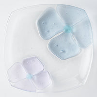 ガラス作家 佐々木翔子 角小皿 ライトグレー×ライトパープル ガラス作家 佐々木翔子 ガラスもの