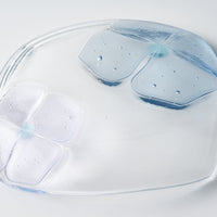 ガラス作家 佐々木翔子 角小皿 ライトグレー×ライトパープル ガラス作家 佐々木翔子 ガラスもの