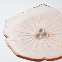 ガラス作家 佐々木翔子 花形小皿 ライトオレンジ ガラス作家 佐々木翔子 ガラスもの