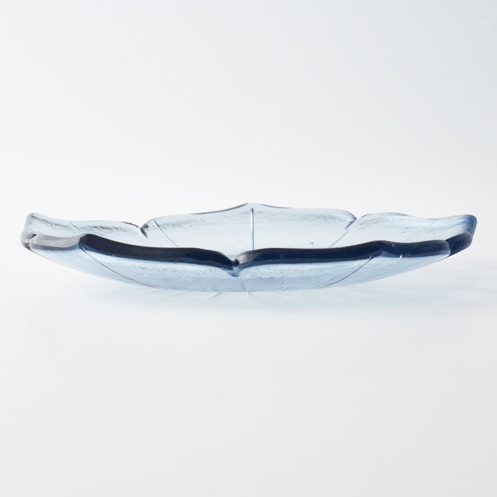 ガラス作家 佐々木翔子 花形小皿 ライトグレー ガラス作家 佐々木翔子 ガラスもの