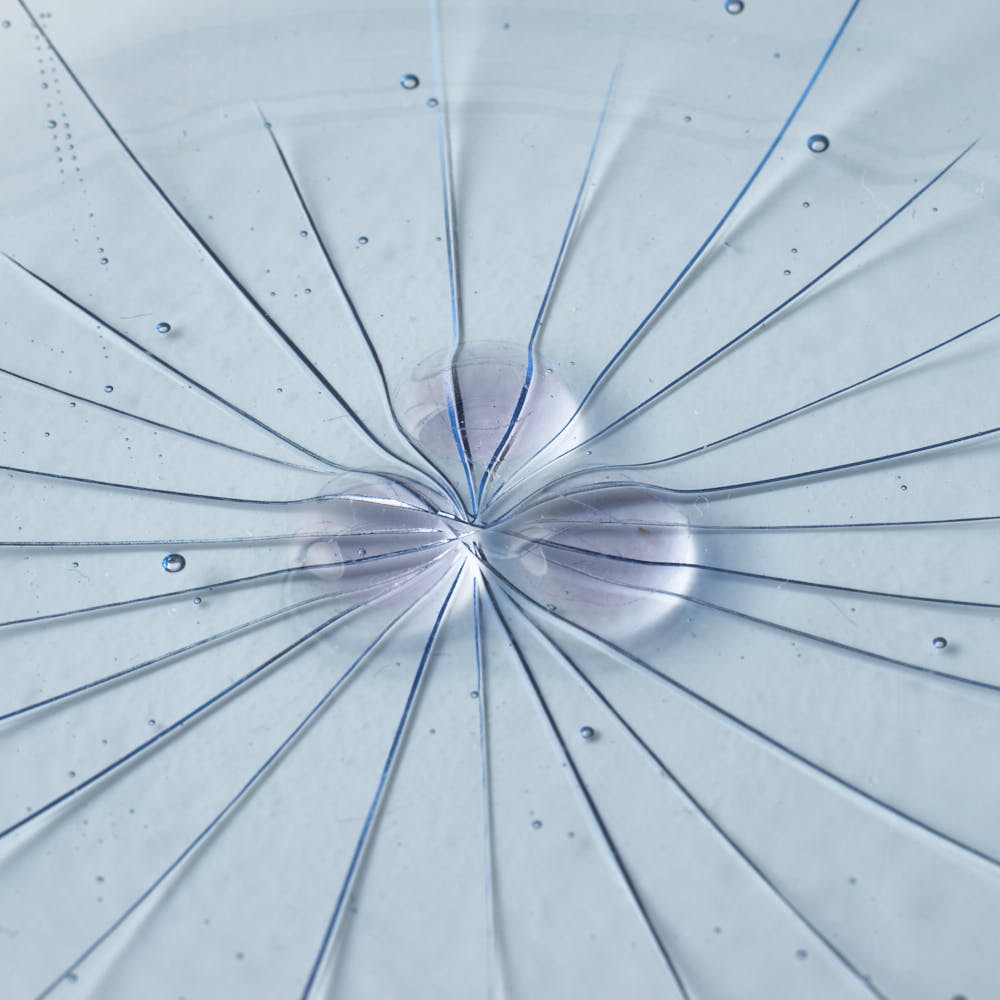 ガラス作家 佐々木翔子 花形小皿 ライトグレー ガラス作家 佐々木翔子 ガラスもの