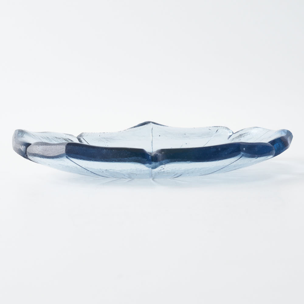 ガラス作家 佐々木翔子 花形豆皿 ライトグレー ガラス作家 佐々木翔子 ガラスもの