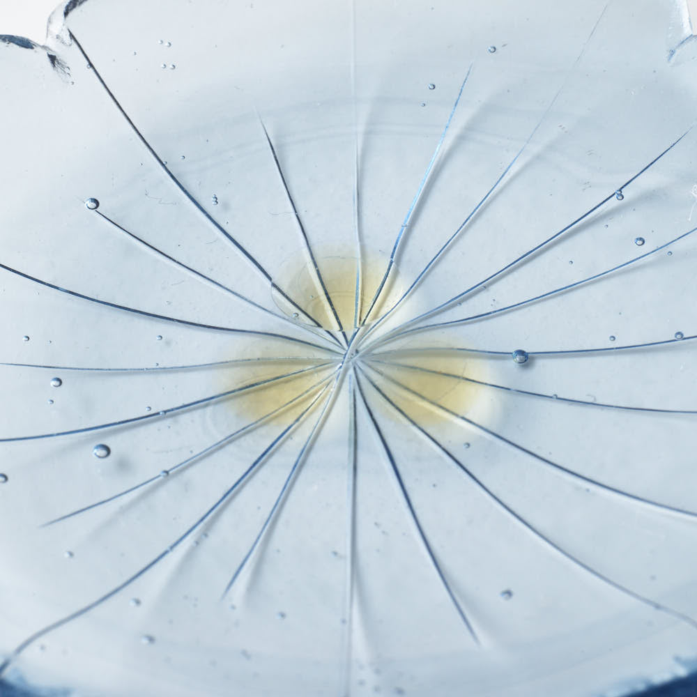 ガラス作家 佐々木翔子 花形豆皿 ライトグレー ガラス作家 佐々木翔子 ガラスもの