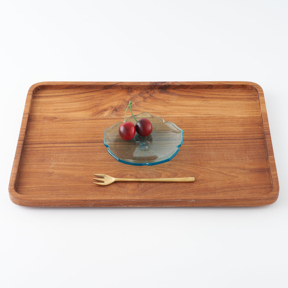 ガラス作家 佐々木翔子 花形小皿 ライトブルー ガラス作家 佐々木翔子 ガラスもの