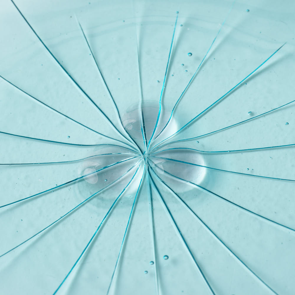 ガラス作家 佐々木翔子 花形小皿 ライトブルー ガラス作家 佐々木翔子 ガラスもの