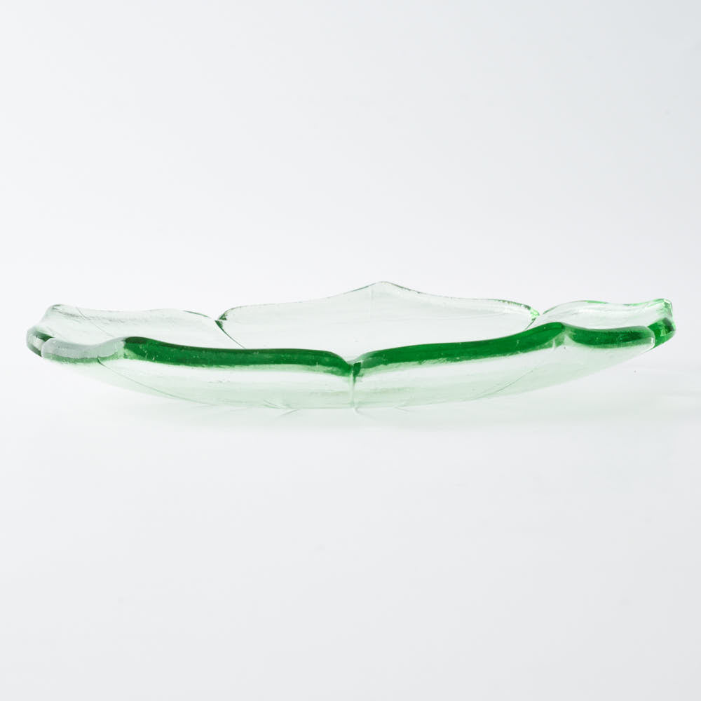 ガラス作家 佐々木翔子 花形小皿 ライトグリーン ガラス作家 佐々木翔子 ガラスもの