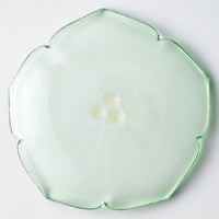 ガラス作家 佐々木翔子 花形小皿 ライトグリーン ガラス作家 佐々木翔子 ガラスもの