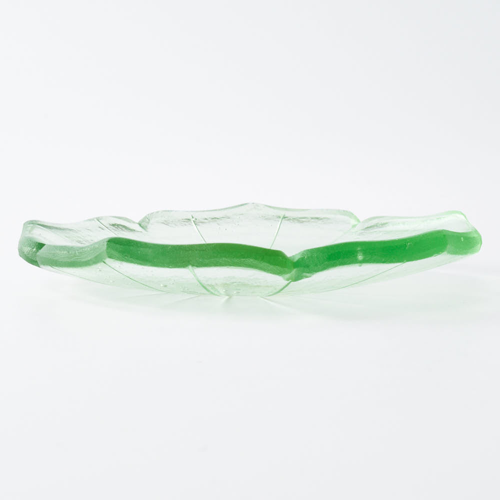 ガラス作家 佐々木翔子 花形豆皿 ライトグリーン ガラス作家 佐々木翔子 ガラスもの