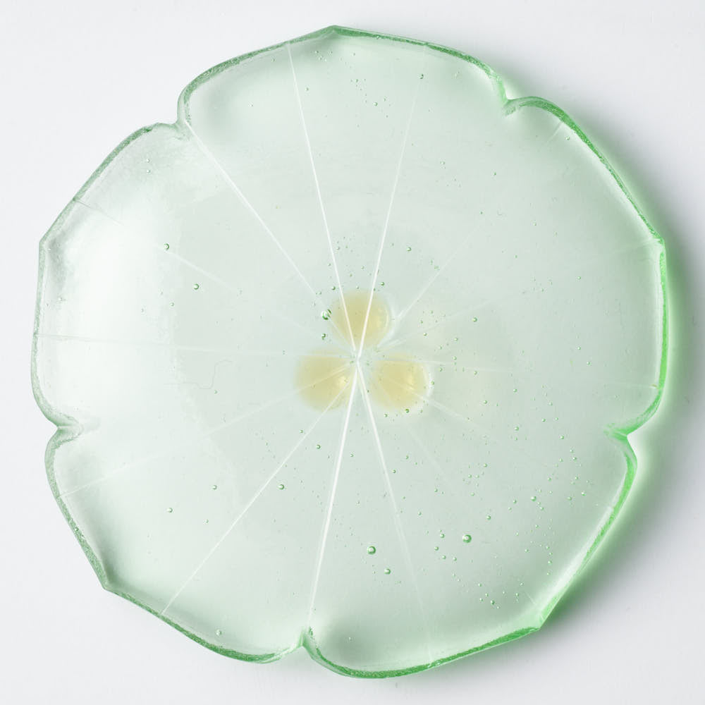 ガラス作家 佐々木翔子 花形豆皿 ライトグリーン ガラス作家 佐々木翔子 ガラスもの