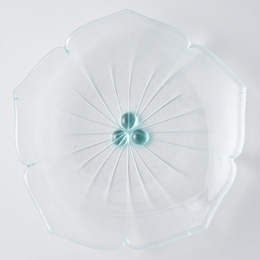 ガラス作家 佐々木翔子 花形小皿 クリア ガラス作家 佐々木翔子 ガラスもの