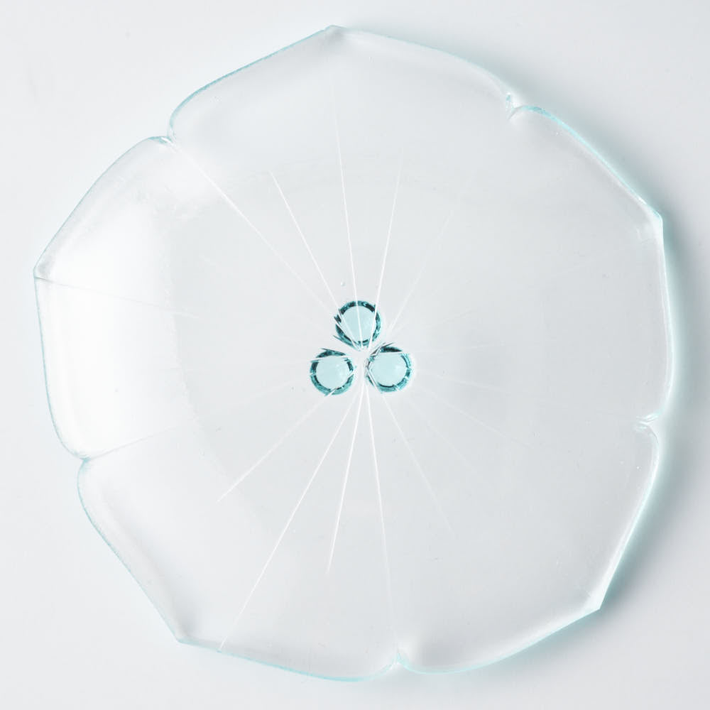ガラス作家 佐々木翔子 花形小皿 クリア ガラス作家 佐々木翔子 ガラスもの