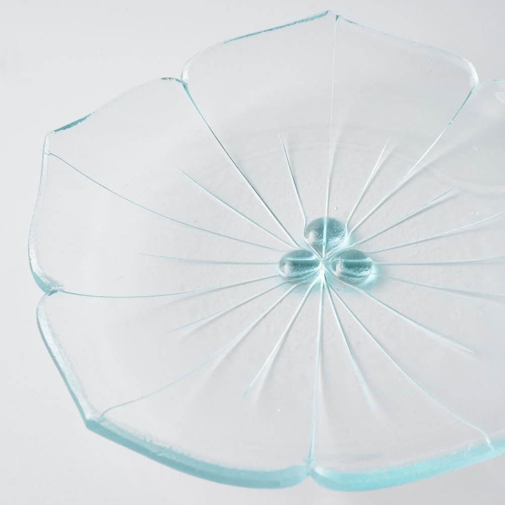 ガラス作家 佐々木翔子 花形小皿 クリア ガラス作家 佐々木翔子 ガラスもの