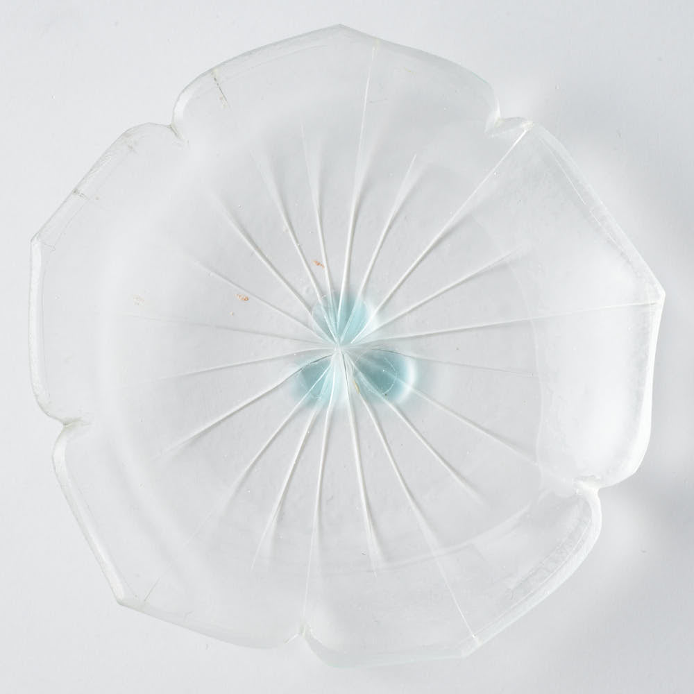 ガラス作家 佐々木翔子 花形豆皿 クリア ガラス作家 佐々木翔子 ガラスもの