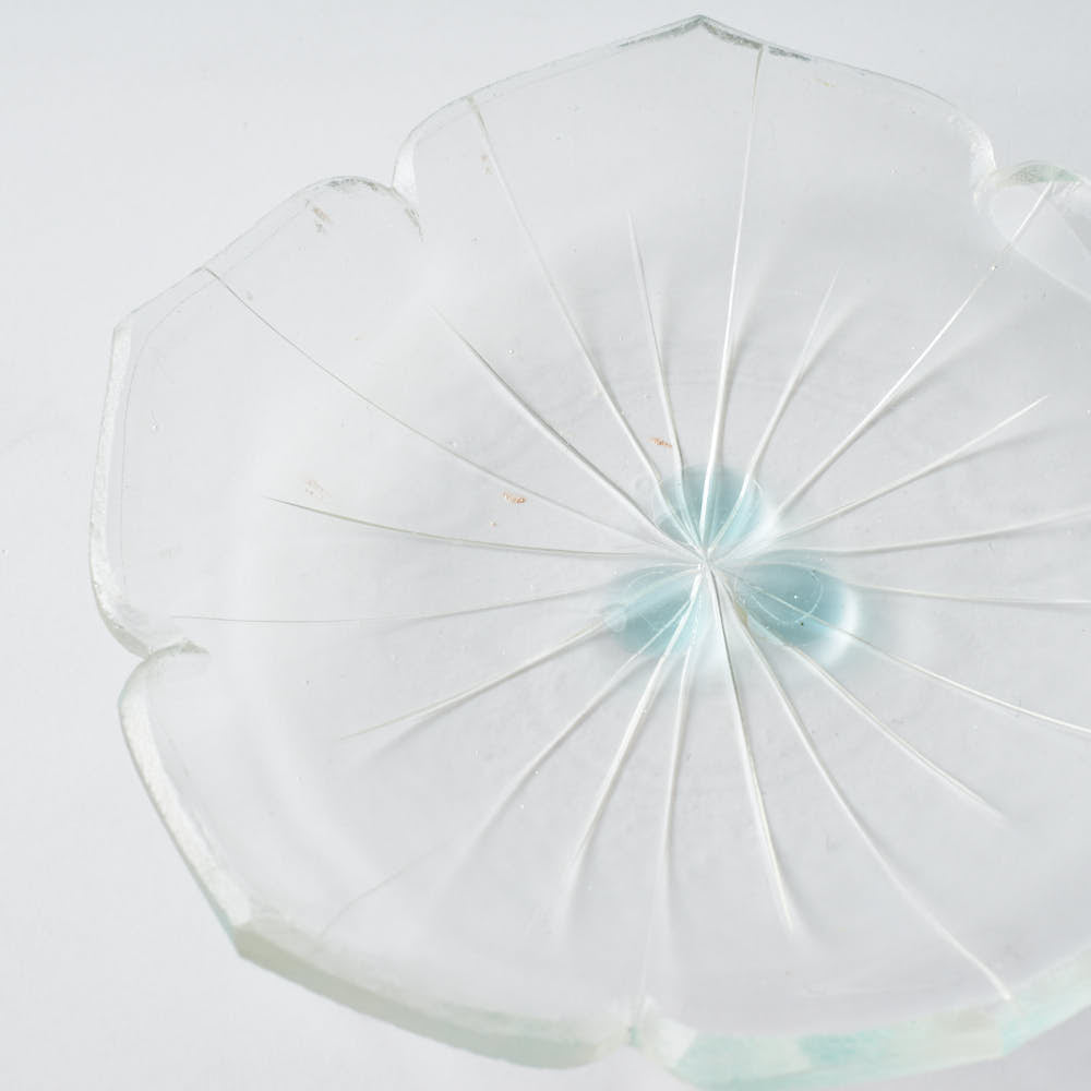 ガラス作家 佐々木翔子 花形豆皿 クリア ガラス作家 佐々木翔子 ガラスもの