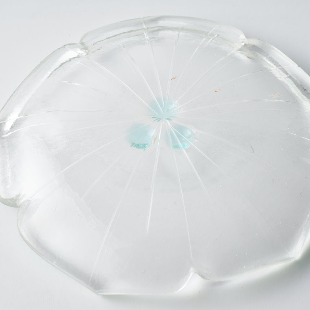 ガラス作家 佐々木翔子 花形豆皿 クリア ガラス作家 佐々木翔子 ガラスもの