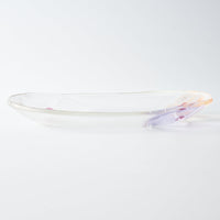 ガラス作家 佐々木翔子 オーバル クリア×ライトパープル×ライトオレンジ ガラス作家 佐々木翔子 ガラスもの