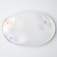 ガラス作家 佐々木翔子 オーバル クリア×ライトパープル×ライトオレンジ ガラス作家 佐々木翔子 ガラスもの