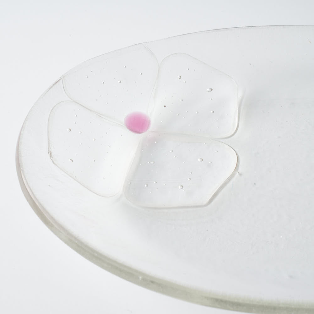 ガラス作家 佐々木翔子 オーバル クリア×ライトパープル×ライトオレンジ ガラス作家 佐々木翔子 ガラスもの