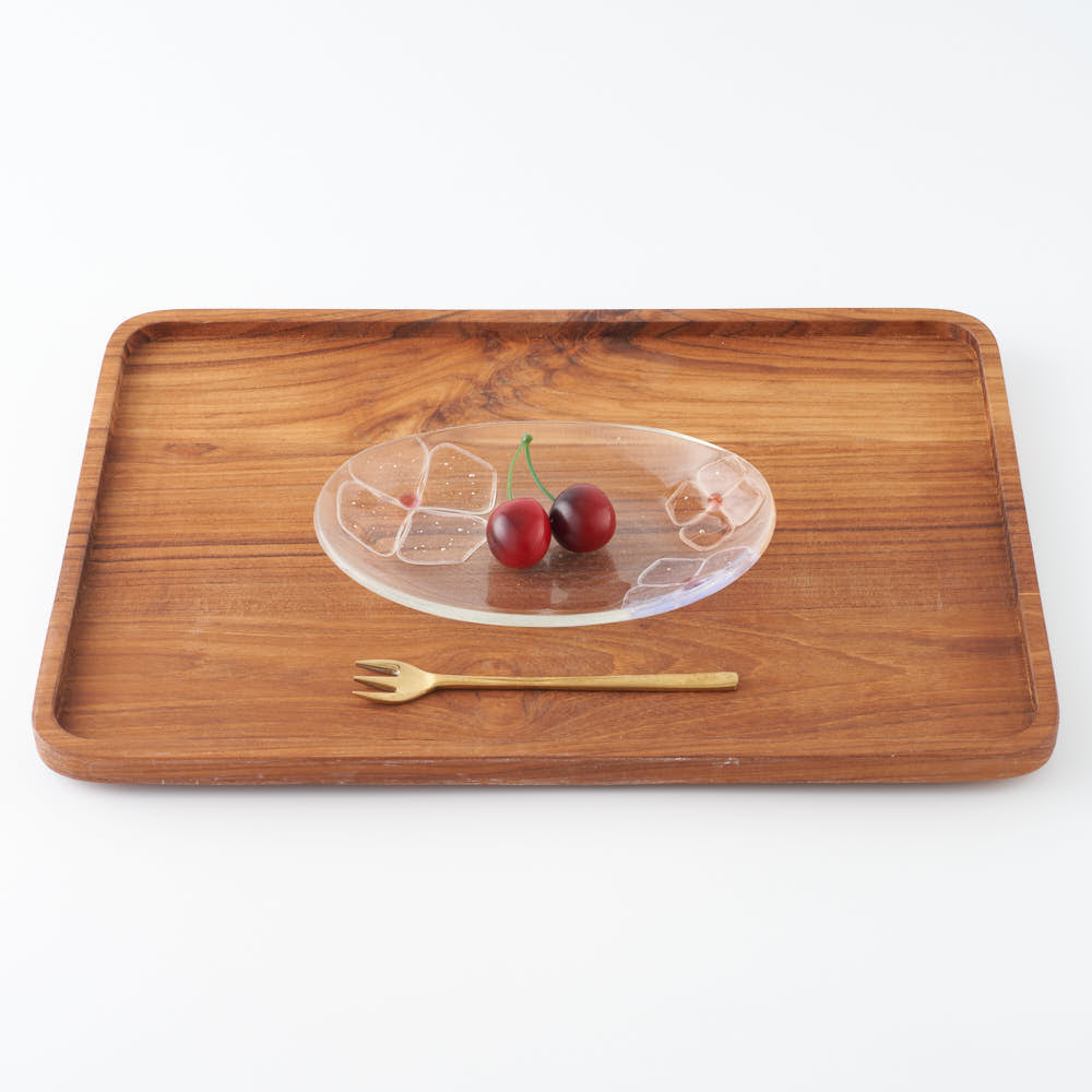 ガラス作家 佐々木翔子 オーバル クリア×ライトパープル×ライトオレンジ ガラス作家 佐々木翔子 ガラスもの