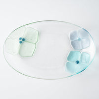 ガラス作家 佐々木翔子 オーバル ライトグリーン×ライトブルー×ライトグレー ガラス作家 佐々木翔子 ガラスもの