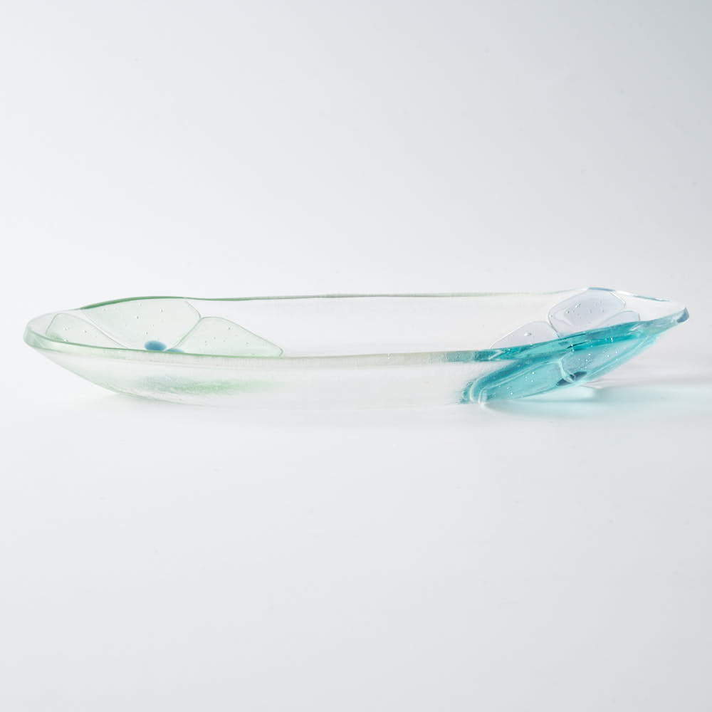 ガラス作家 佐々木翔子 オーバル ライトグリーン×ライトブルー×ライトグレー ガラス作家 佐々木翔子 ガラスもの