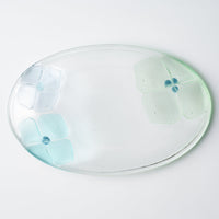 ガラス作家 佐々木翔子 オーバル ライトグリーン×ライトブルー×ライトグレー ガラス作家 佐々木翔子 ガラスもの