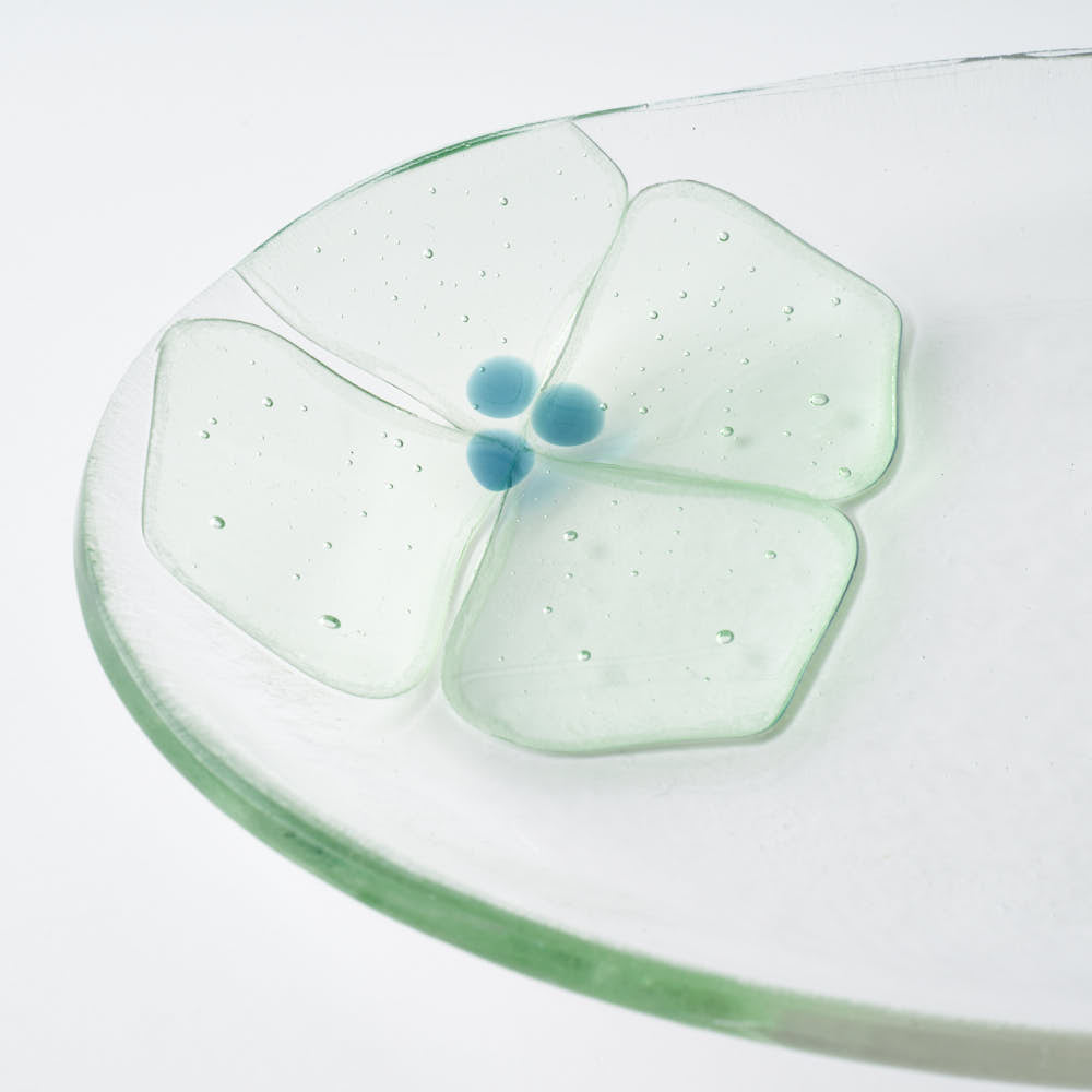 ガラス作家 佐々木翔子 オーバル ライトグリーン×ライトブルー×ライトグレー ガラス作家 佐々木翔子 ガラスもの