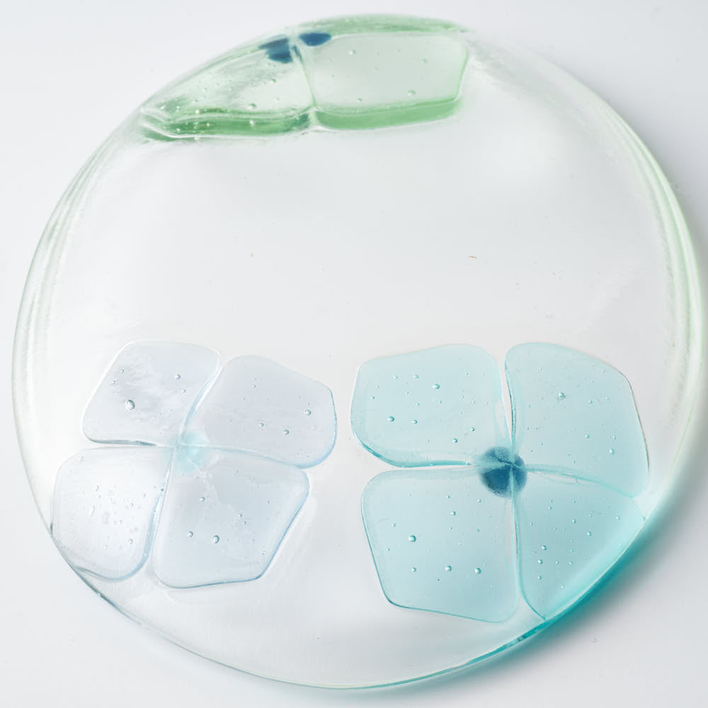 ガラス作家 佐々木翔子 オーバル ライトグリーン×ライトブルー×ライトグレー ガラス作家 佐々木翔子 ガラスもの