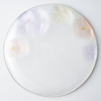 ガラス作家 佐々木翔子 丸大皿 ライトパープル×ライトオレンジ×ライトイエロー ガラス作家 佐々木翔子 ガラスもの