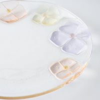 ガラス作家 佐々木翔子 丸大皿 ライトパープル×ライトオレンジ×ライトイエロー ガラス作家 佐々木翔子 ガラスもの