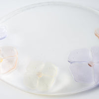 ガラス作家 佐々木翔子 丸大皿 ライトパープル×ライトオレンジ×ライトイエロー ガラス作家 佐々木翔子 ガラスもの