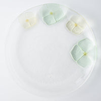 ガラス作家 佐々木翔子 丸大皿 ライトグリーン×ライトイエロー ガラス作家 佐々木翔子 ガラスもの