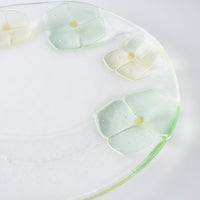 ガラス作家 佐々木翔子 丸大皿 ライトグリーン×ライトイエロー ガラス作家 佐々木翔子 ガラスもの