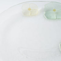 ガラス作家 佐々木翔子 丸大皿 ライトグリーン×ライトイエロー ガラス作家 佐々木翔子 ガラスもの