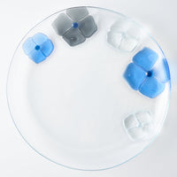 ガラス作家 佐々木翔子 丸大皿 ブルー×グレー ガラス作家 佐々木翔子 ガラスもの