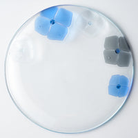 ガラス作家 佐々木翔子 丸大皿 ブルー×グレー ガラス作家 佐々木翔子 ガラスもの